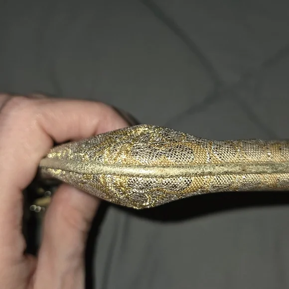 Coach Vintage Wristlet Gold & Silver Shimmer Metallic Wristlet - Picture 4 of 7